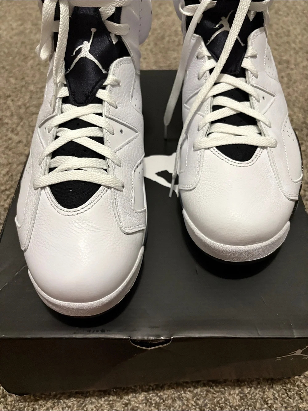 Jordan Retro High-Top Sneakers in White and Black